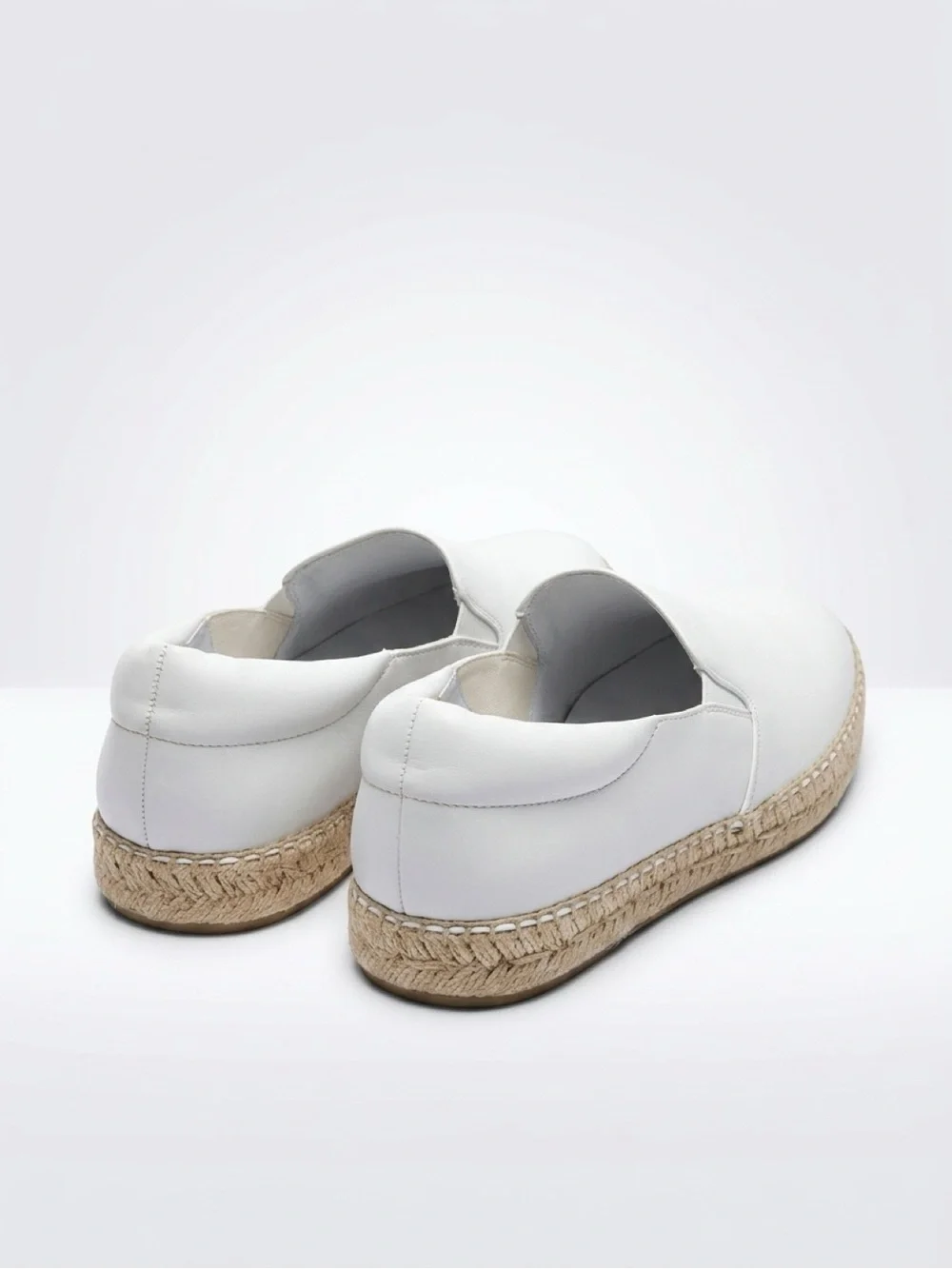 Vince White Leather Slip-On Espadrilles excellent condition size 11